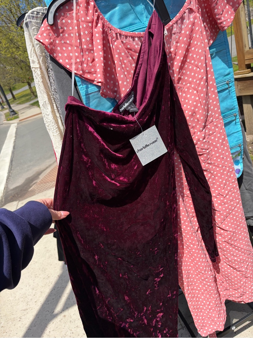 Charlotte Russe Deep Wine Velvet Dress